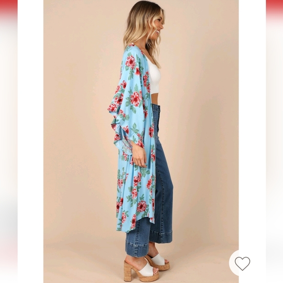 Kimono-blue floral - Picture 3 of 11